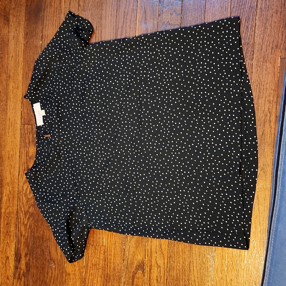 Black and white polka dot loft blouse